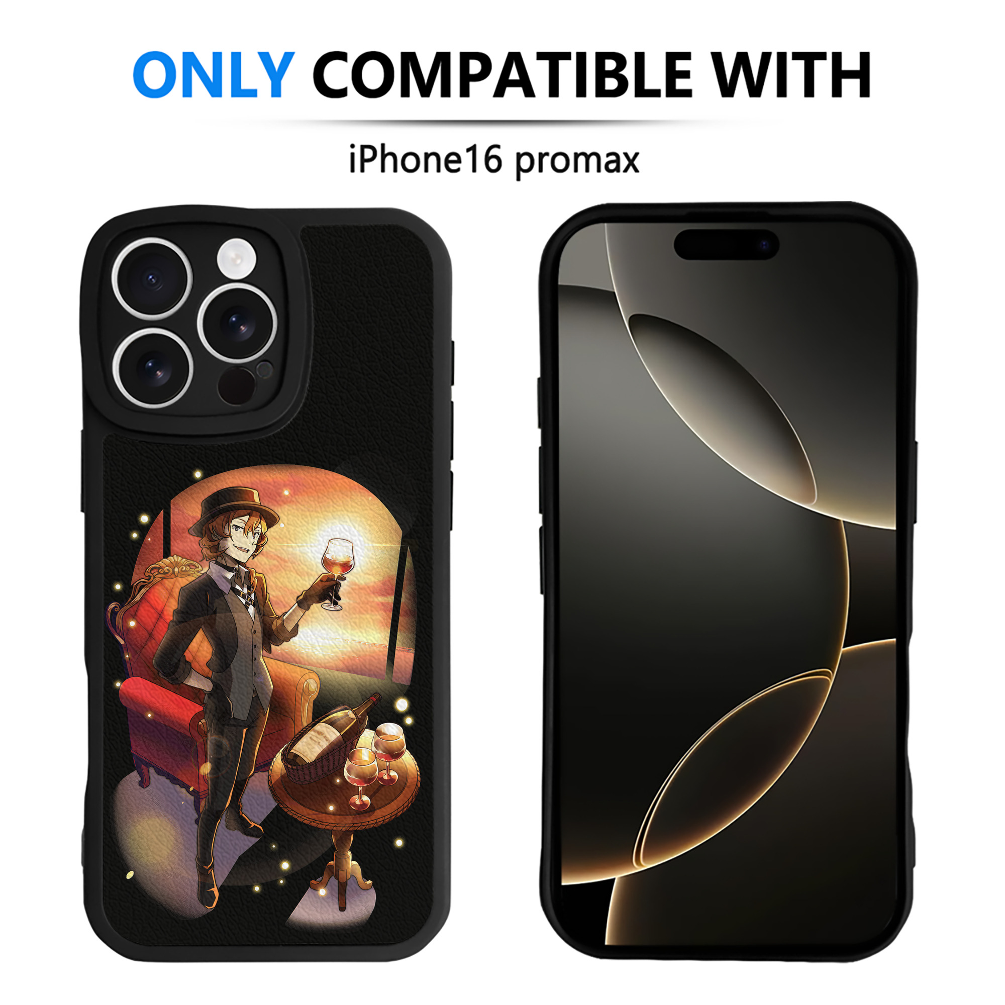 （画像用） 文豪ストレイドッグス Bungo Stray Dogs 【iPhone 16シリーズ対応】シリコンスマホケース（レザー調） 材質：シリコン